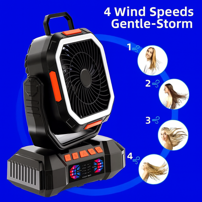 40000 mAh Portable Rechargeable Fan With LED ,Powerbank andTable ventilador